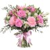 Ρομαντικό μπουκέτο με ροζ Τριαντάφυλλα και Ζέρμπερες